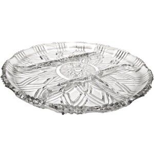 Antique American Brilliant Cut Glass 4 Section Divided Mid Cntry Modern Platter